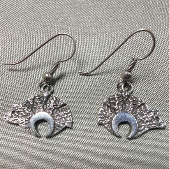Jewelry - Sterling Silver Bear Pendant Earrings